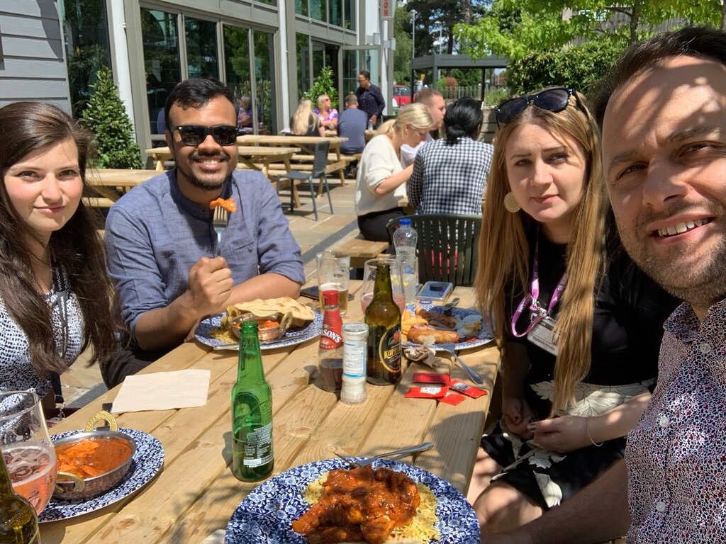 Lunch with the D J B Smith group at University of Hertfordshire